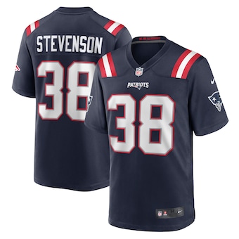 mens nike rhamondre stevenson navy new england patriots game